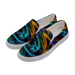 Rainbow Fractal Clouds Stars Women s Canvas Slip Ons