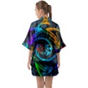 Rainbow Fractal Clouds Stars Quarter Sleeve Kimono Robe View2