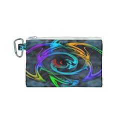 Rainbow Fractal Clouds Stars Canvas Cosmetic Bag (small)