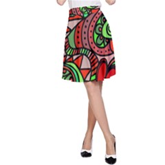 Seamless Heart Love Valentine A-line Skirt