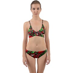 Seamless Heart Love Valentine Wrap Around Bikini Set by HermanTelo