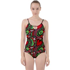 Seamless Heart Love Valentine Cut Out Top Tankini Set