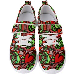 Seamless Heart Love Valentine Men s Velcro Strap Shoes