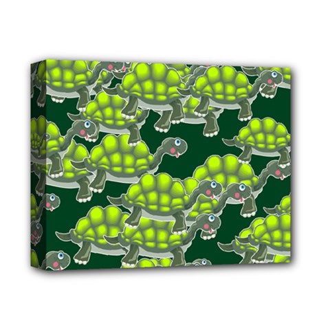 Seamless Turtle Green Deluxe Canvas 14  X 11  (stretched)