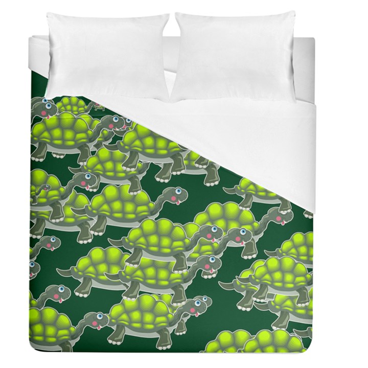 Seamless Turtle Green Duvet Cover (Queen Size)