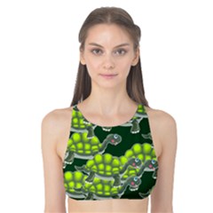 Seamless Turtle Green Tank Bikini Top