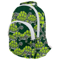 Seamless Turtle Green Rounded Multi Pocket Backpack