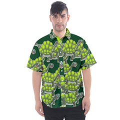 Seamless Turtle Green Men s Short Sleeve Shirt