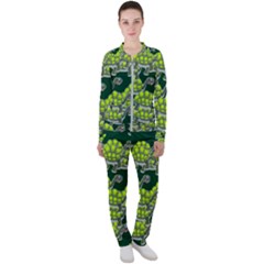 Seamless Turtle Green Casual Jacket And Pants Set