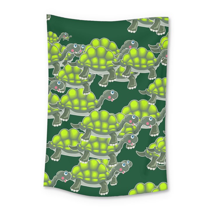 Seamless Turtle Green Small Tapestry