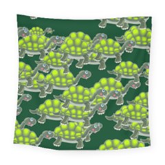 Seamless Turtle Green Square Tapestry (large)