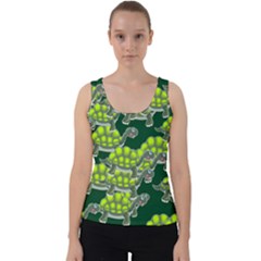 Seamless Turtle Green Velvet Tank Top