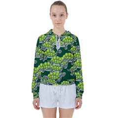 Seamless Turtle Green Women s Tie Up Sweat by HermanTelo