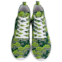 Seamless Turtle Green Men s Lightweight High Top Sneakers