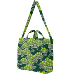 Seamless Turtle Green Square Shoulder Tote Bag