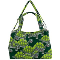 Seamless Turtle Green Double Compartment Shoulder Bag by HermanTelo