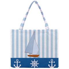 Yacht Boat Nautical Ship Mini Tote Bag by HermanTelo