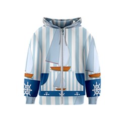 Yacht Boat Nautical Ship Kids  Zipper Hoodie