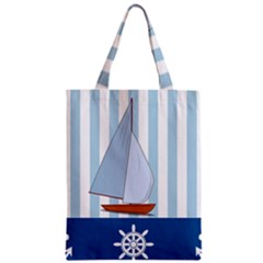 Yacht Boat Nautical Ship Zipper Classic Tote Bag by HermanTelo