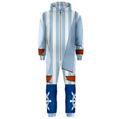 Yacht Boat Nautical Ship Hooded Jumpsuit (men) 