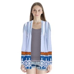 Yacht Boat Nautical Ship Drape Collar Cardigan