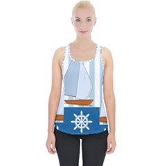 Yacht Boat Nautical Ship Piece Up Tank Top