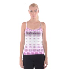 Square Pink Pattern Decoration Spaghetti Strap Top by HermanTelo