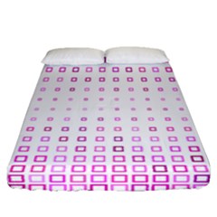 Square Pink Pattern Decoration Fitted Sheet (queen Size) by HermanTelo