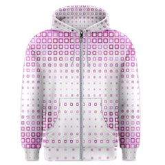 Square Pink Pattern Decoration Men s Zipper Hoodie