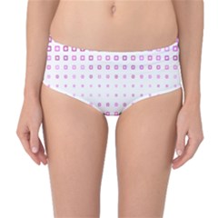 Square Pink Pattern Decoration Mid-waist Bikini Bottoms