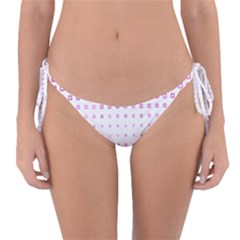 Square Pink Pattern Decoration Reversible Bikini Bottom