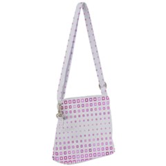 Square Pink Pattern Decoration Zipper Messenger Bag