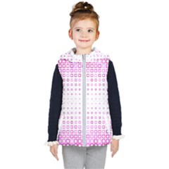 Square Pink Pattern Decoration Kids  Hooded Puffer Vest by HermanTelo