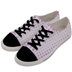 Square Pink Pattern Decoration Men s Low Top Canvas Sneakers