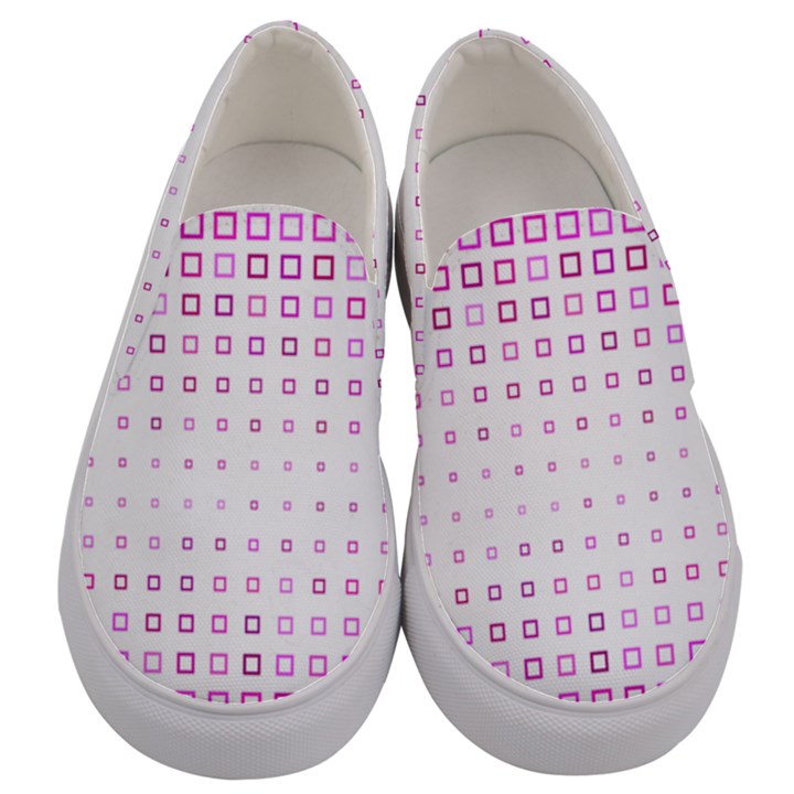 Square Pink Pattern Decoration Men s Canvas Slip Ons