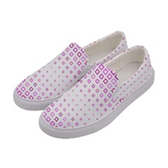 Square Pink Pattern Decoration Women s Canvas Slip Ons