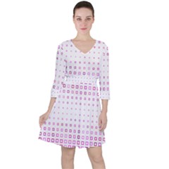 Square Pink Pattern Decoration Ruffle Dress by HermanTelo