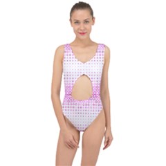 Square Pink Pattern Decoration Center Cut Out Swimsuit