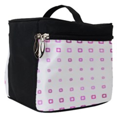 Square Pink Pattern Decoration Make Up Travel Bag (small)