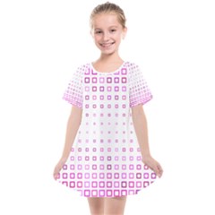 Square Pink Pattern Decoration Kids  Smock Dress