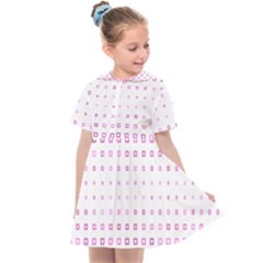 Square Pink Pattern Decoration Kids  Sailor Dress