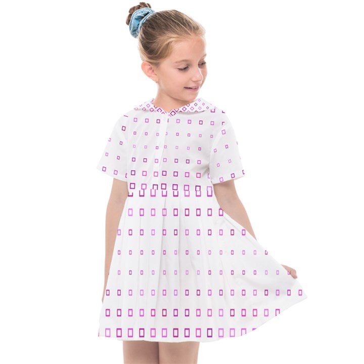 Square Pink Pattern Decoration Kids  Sailor Dress