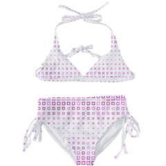 Square Pink Pattern Decoration Kids  Classic Bikini Set