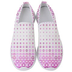 Square Pink Pattern Decoration Men s Slip On Sneakers