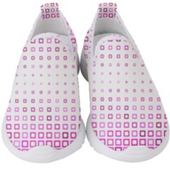 Square Pink Pattern Decoration Kids  Slip On Sneakers