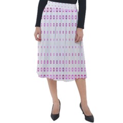 Square Pink Pattern Decoration Classic Velour Midi Skirt  by HermanTelo