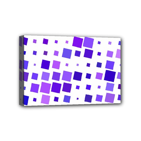 Square Purple Angular Sizes Mini Canvas 6  X 4  (stretched) by HermanTelo