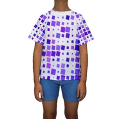 Square Purple Angular Sizes Kids  Short Sleeve Swimwear by HermanTelo