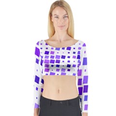 Square Purple Angular Sizes Long Sleeve Crop Top