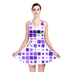 Square Purple Angular Sizes Reversible Skater Dress by HermanTelo